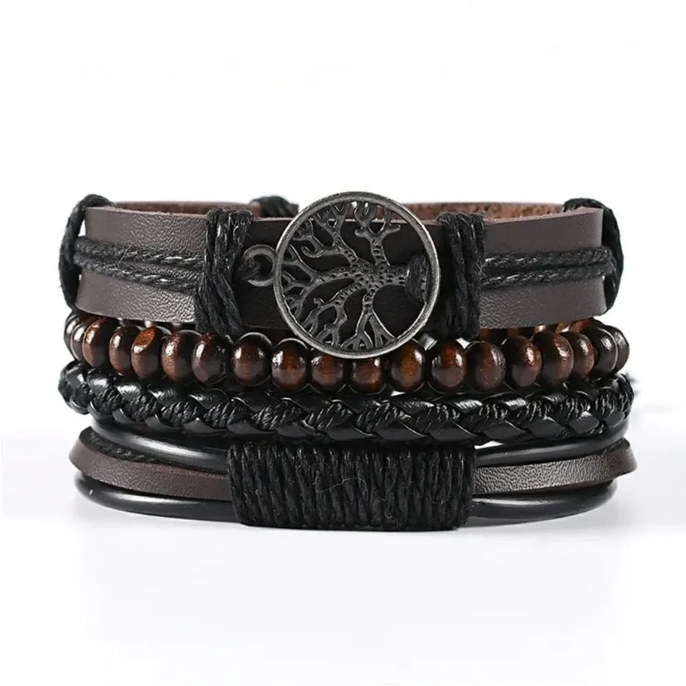 Leather Tree of Life Bracelet Set - Picture 3 of 7